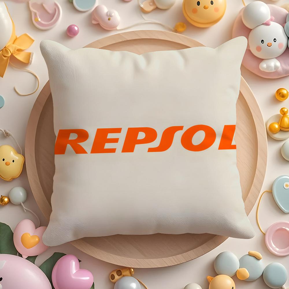 Pikpaka Cute Pink R-Repsol Petrleos Cushion Cover Plush Fabric Soft Double-Sided Printed Sofa Warm Winter Home Gift Pillow Cover