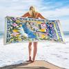Amalfi Coast Vespa Beach Towel Patterned Sunscreen And Windproof Suitable For Swimming Pool Camping Travel Blanket