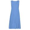 Plus Size Women Solid Color Sleeveless O Neck Stitching Pleated A-line Dress