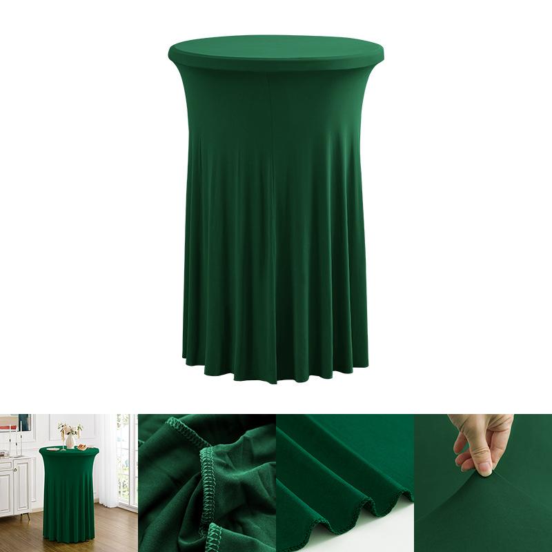 Height Stretch Round Tablecloth Commercial Conference Cocktail Bar Table Cover Hotel Wedding Party Skirt Elastic Table Cloth