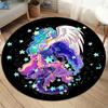 Magic Unicorn Pony Round Mat Cartoon Unicorn Round Carpets for Living Room Bedroom Chair Round Mat Rainbow Mat Children's Rug Gift