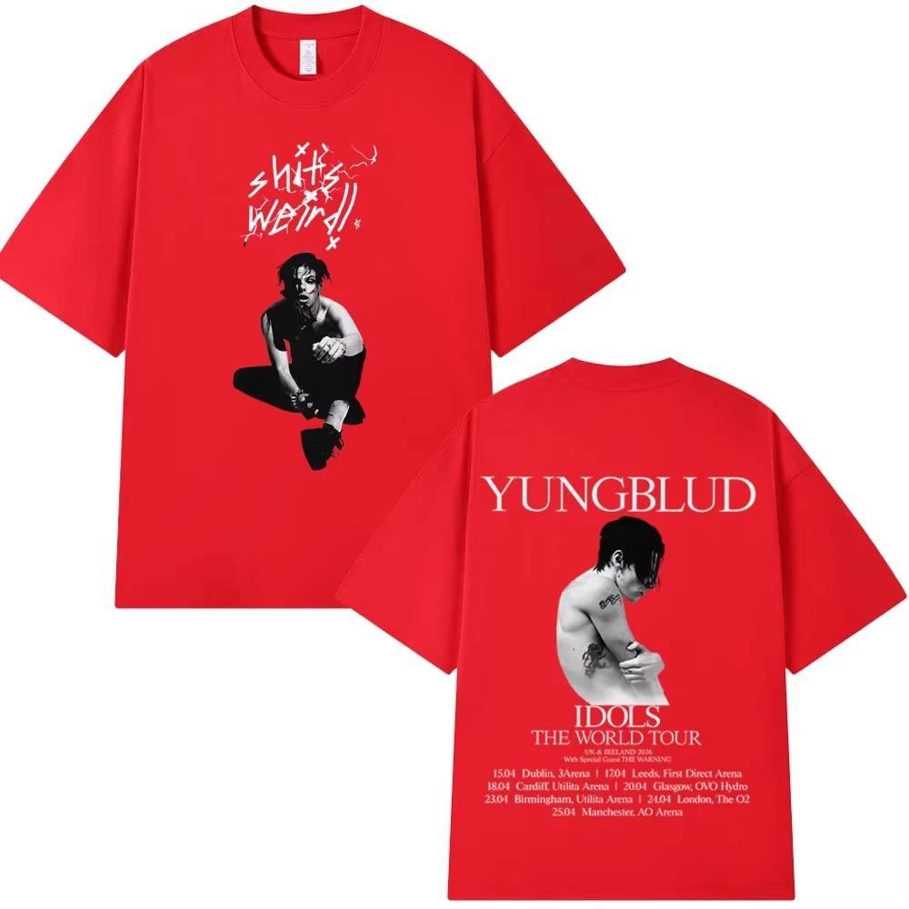 

Yungblud IDOLS 2026 World Tour Merch TShirt Unisex HipHop Short Sleeve Casual 100 Cotton Loose Fit Top Women And Men Tshirts 4XL