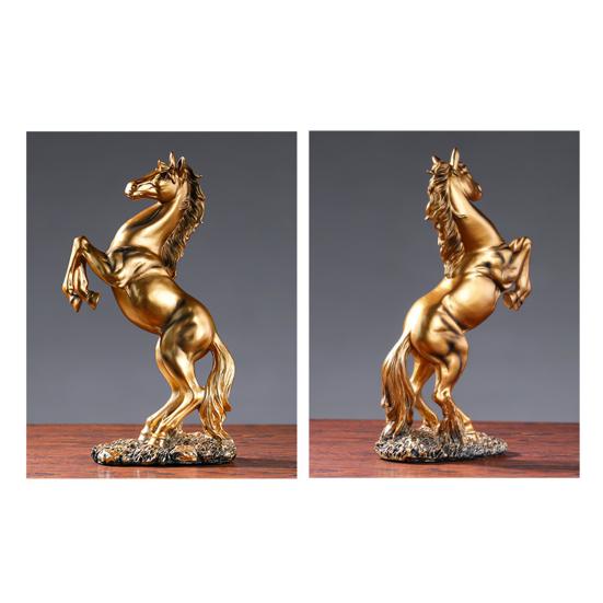 Simulated Horse Figurine Bring Good Luck Wealth Horse Resin Statue Fengshui Decoration Home Office Desktop Ornament Year of Horse Gift