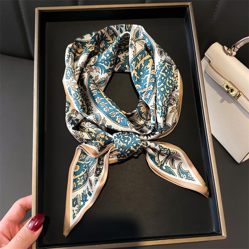 Scarf, Long Silk Scarf, Versatile Silk Scarf, Double-Layer Simulated Silk, Diagonal Scarf, Autumn And Winter Hair Binding And Scarf