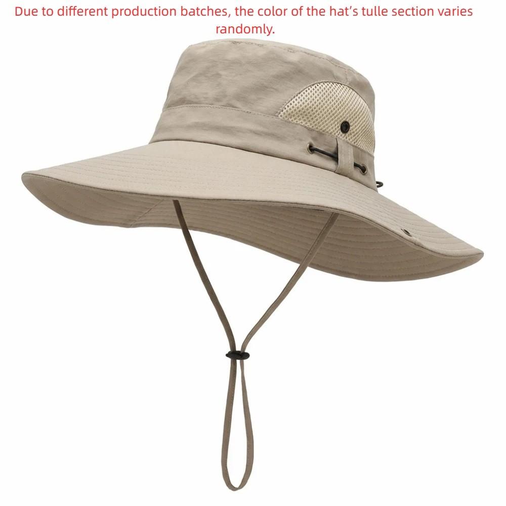 Breathable Large Brim Sun Hat Polyester Fishing Hat Summer Fisherman Hat Fishing