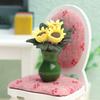 1: 12 Mini Furniture Flower Ornaments Vase Handmade Resin Sunflower Flower Pot Bonsai Model Micro Landscape Ornaments