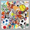 50 Sheets Cartoon Sports Stickers - Ball Sports Equipment, Graffiti, Waterproof Epoxy, for Journals and Cars