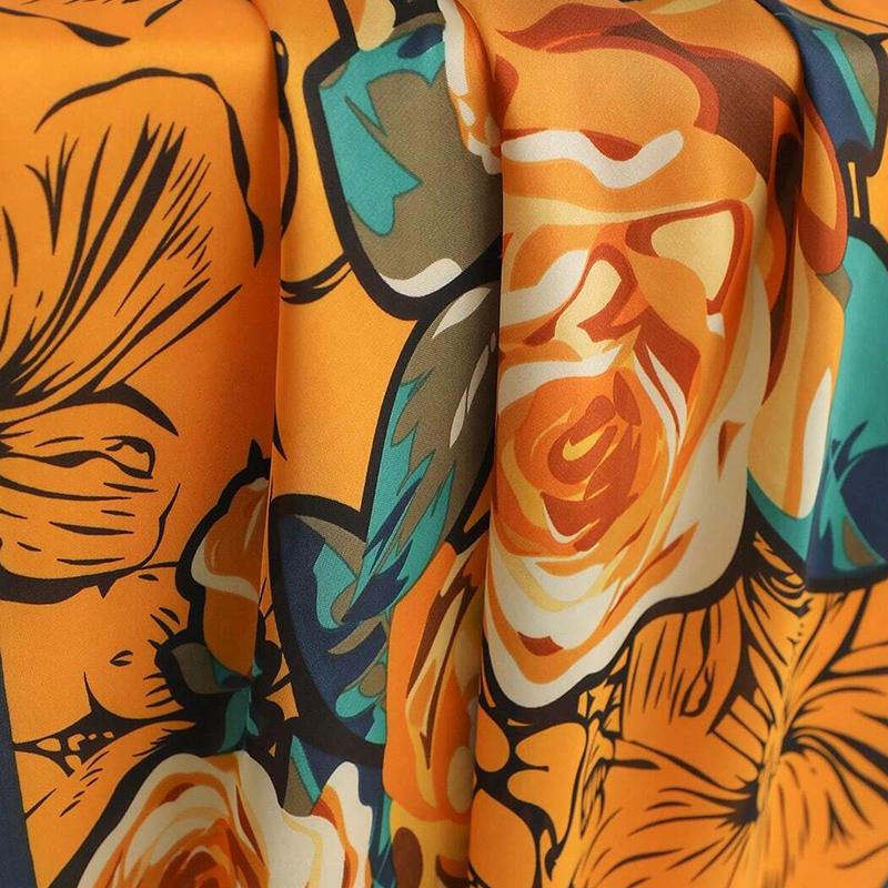 70cm Silk Square Scarf Women Satin Bandana Print Scarves Head Band Fashion Lady Hair Shawl Wrap Female Neckerchief Hijab