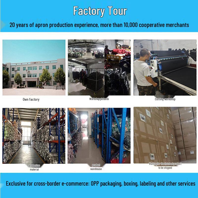 Waterproof Thickened Cotton Denim Apron - Oil and Stain Resistant, Solid Color Design for Household Kitchen Use