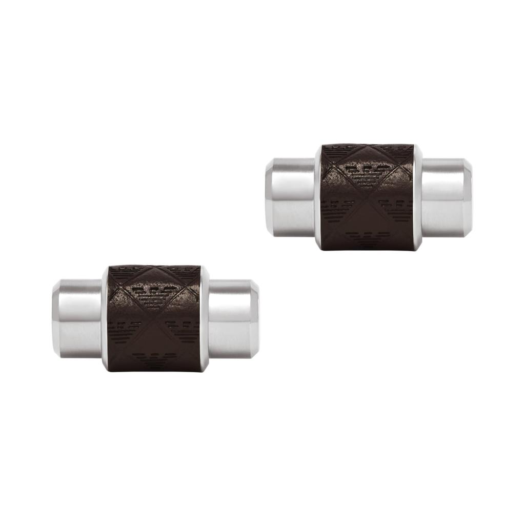 Emporio Armani Stainless Steel Cufflinks Stainless No Jewels Men's (Model EGS3137040), Length 10mm, Width 19.5mm, Steel,