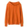 Women's Slim Fit Hooded Wool Cardigan Sweater - Knitted Long Sleeve Versatile Pullover Base Layer