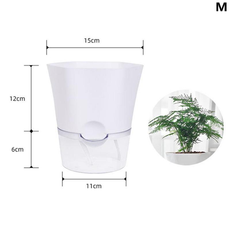 Blumentopf Selbstbewässerung Pflanzgefäß Transparentes Pflanzgefäß Blumentopf Wasserspeicherbecken Lager Gartenzubehör Heimdeko FU