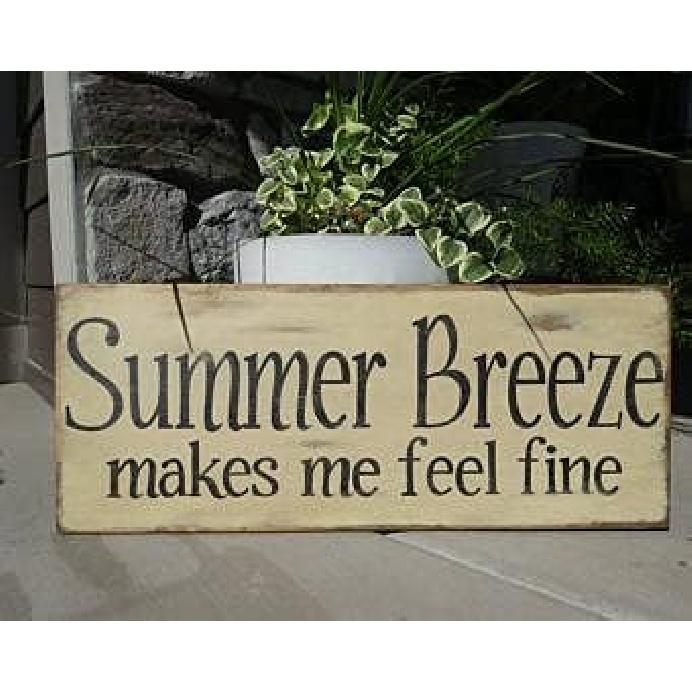 Summer Breeze Sign Hand Painted Summer SignSummer Breeze Makes me Feel fine DecorOutdoor Summer SignSummer Wall Decor Wooden Multicolor