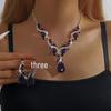 Alloy Rhinestone Necklace and Earrings Set for Women - Wedding Jewelry 