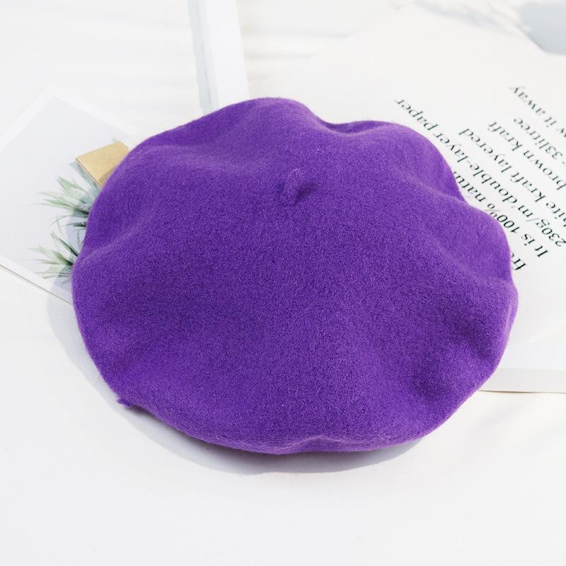 Women'S Wool Beret | Face Slimming Winter Warm | Solid Color Cashmere Blend | Vintage Painter Hat