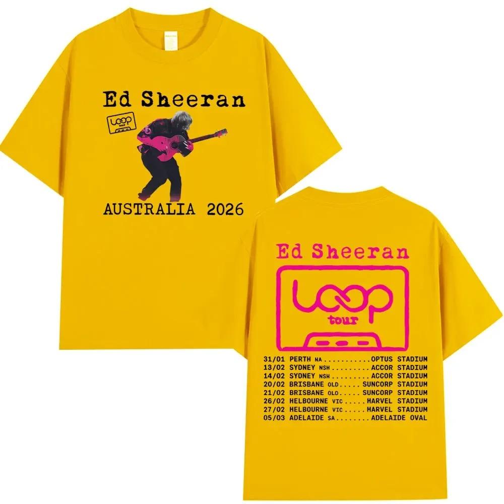 2026 Ed Sheeran Loop Tour Global Tour Mercah Tshirt Unisex Unisex New Fashion Crewneck Cotton Tee Street Loose Casual Oversized Top