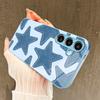 Attractive Blue Star PhoneCase for Samsung Galaxy S26 S25 S24 S23 S22 FE Ultra Plus Built-in glass feel bare machine Men women