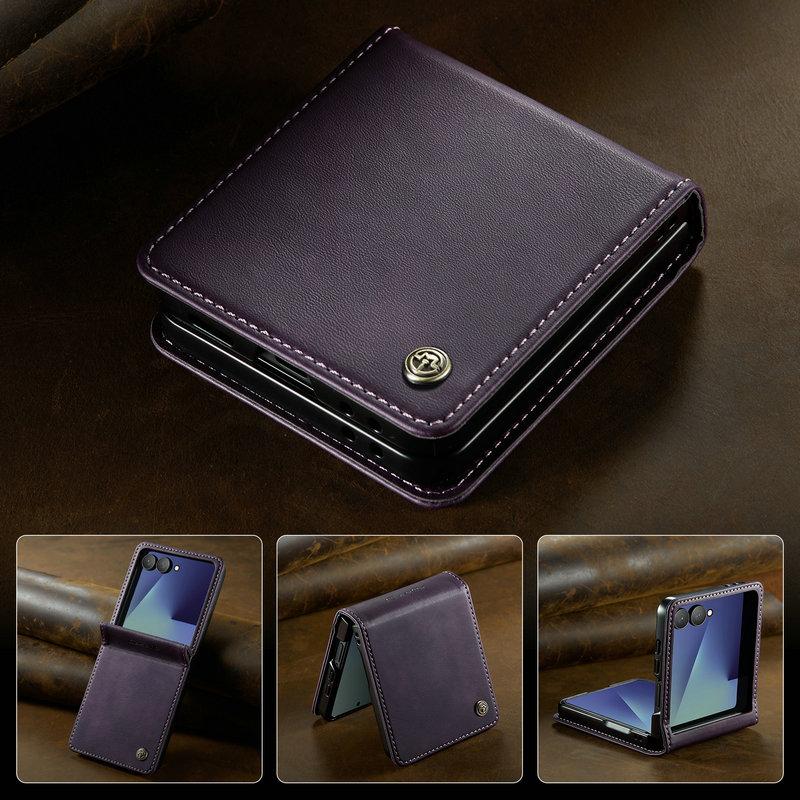 Custodia Lussuosa in Pelle per Samsung Galaxy Z Flip 7 Flip7 5G 2025 Classico Libro Funda Custodia Samsung Z Flip 7 Custodia per Telefono