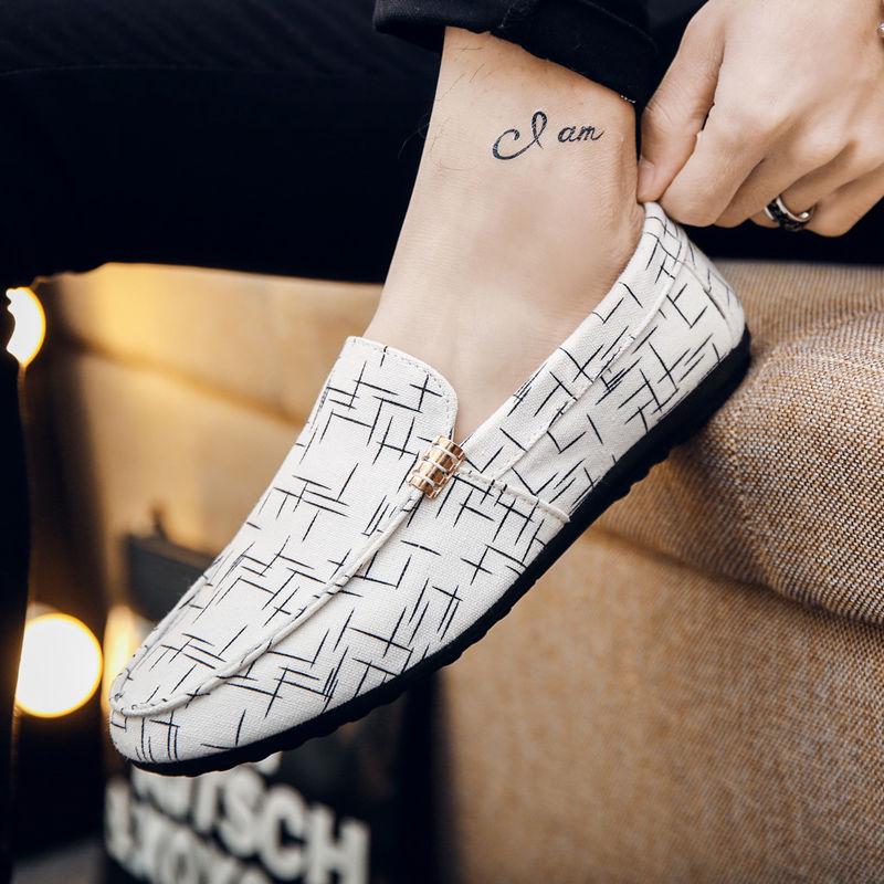 Spring and Summer Men's Peas Shoes Korean Style Old Beijing Cloth Shoes Breathable Men's Casual Footwear