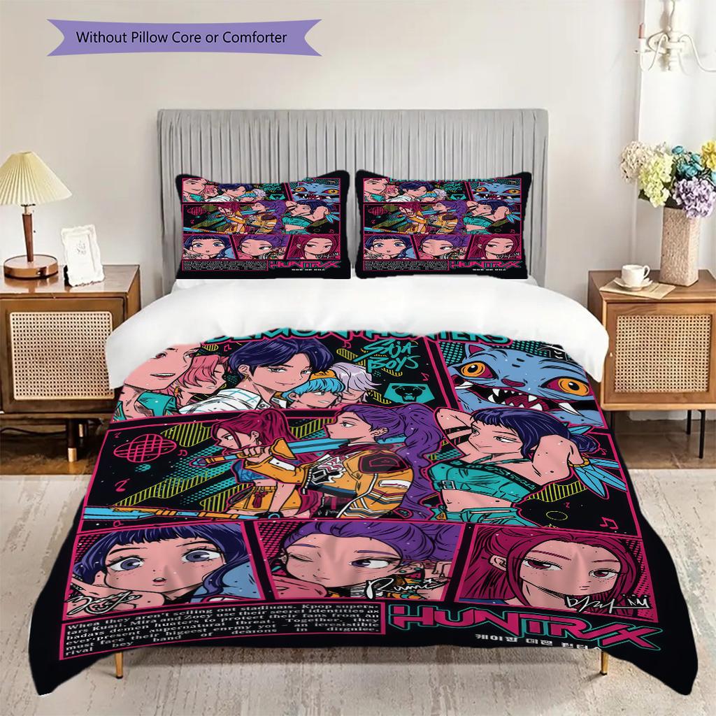 Vibrant Fashion Fusion Three-piece set(1 * duvet cover + 2 * pillowcase, without core)Christmas birthday gift Soft and comfortable Bedding set
