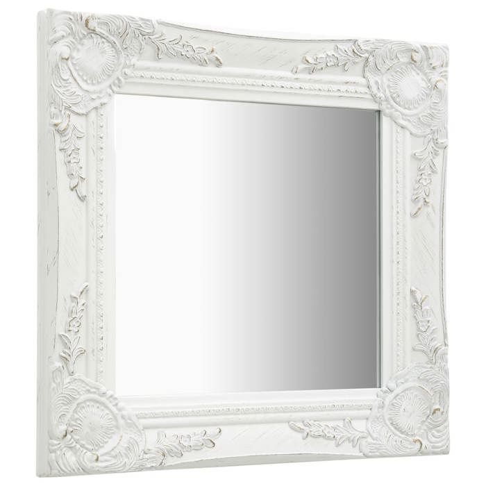 VidaXL Miroir mural style baroque 40x40 cm Blanc 320304