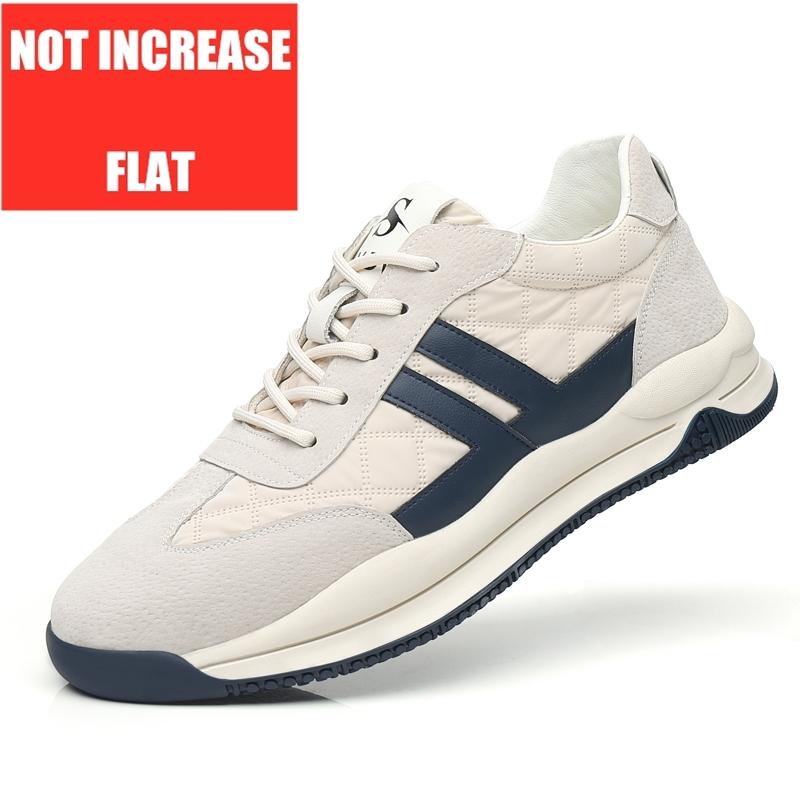 

Fashion Genuine Leather Lift Sneakers Men Height Increase Insoles 6/8cm High Quality Elevator Shoes Comfortable Breathable Casual Sports 38