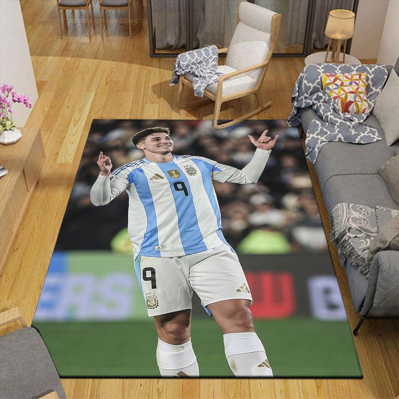 Alvarez Flannel Printed Carpet, Home Sofa Decoration for Living Room & Bedroom, Non‑Slip Play Flannel Floor Mat for Game Room
