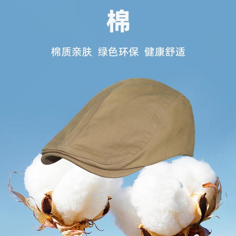 Big head circumference forward hat new cotton beret spring and summer Japanese retro literary and artistic painter newsboy hat