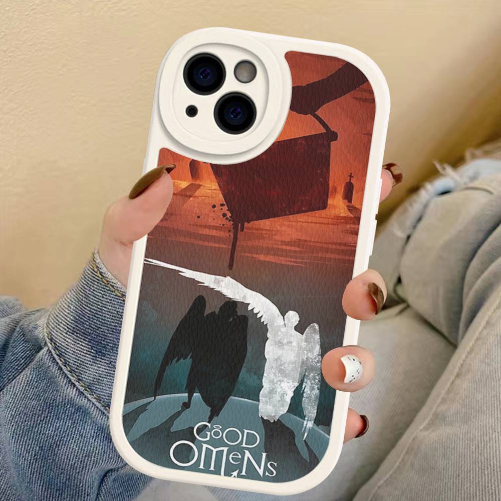 Tv Show G-Good Omens Phone Cover For IPhone 11 12 13 14 15 16 Pro Max Mini Plus Soft Leather Case