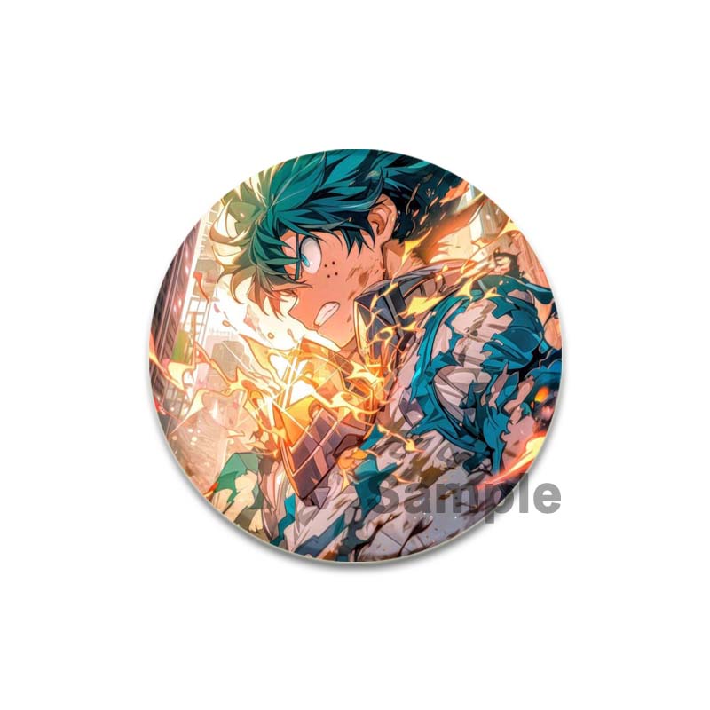 32/44/58mm Anime Figure Izuku Midoriya Round Brooch Clothing Lapel Pin Souvenir Soft Button Pins My Hero Academia Badge