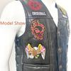 Binding Vest Leather Vest Men's Motorcycle Shoulder Four Season Cycling Clip Classic Embroidered Badge 11 Pieces of Elastic Bands Are Tied.