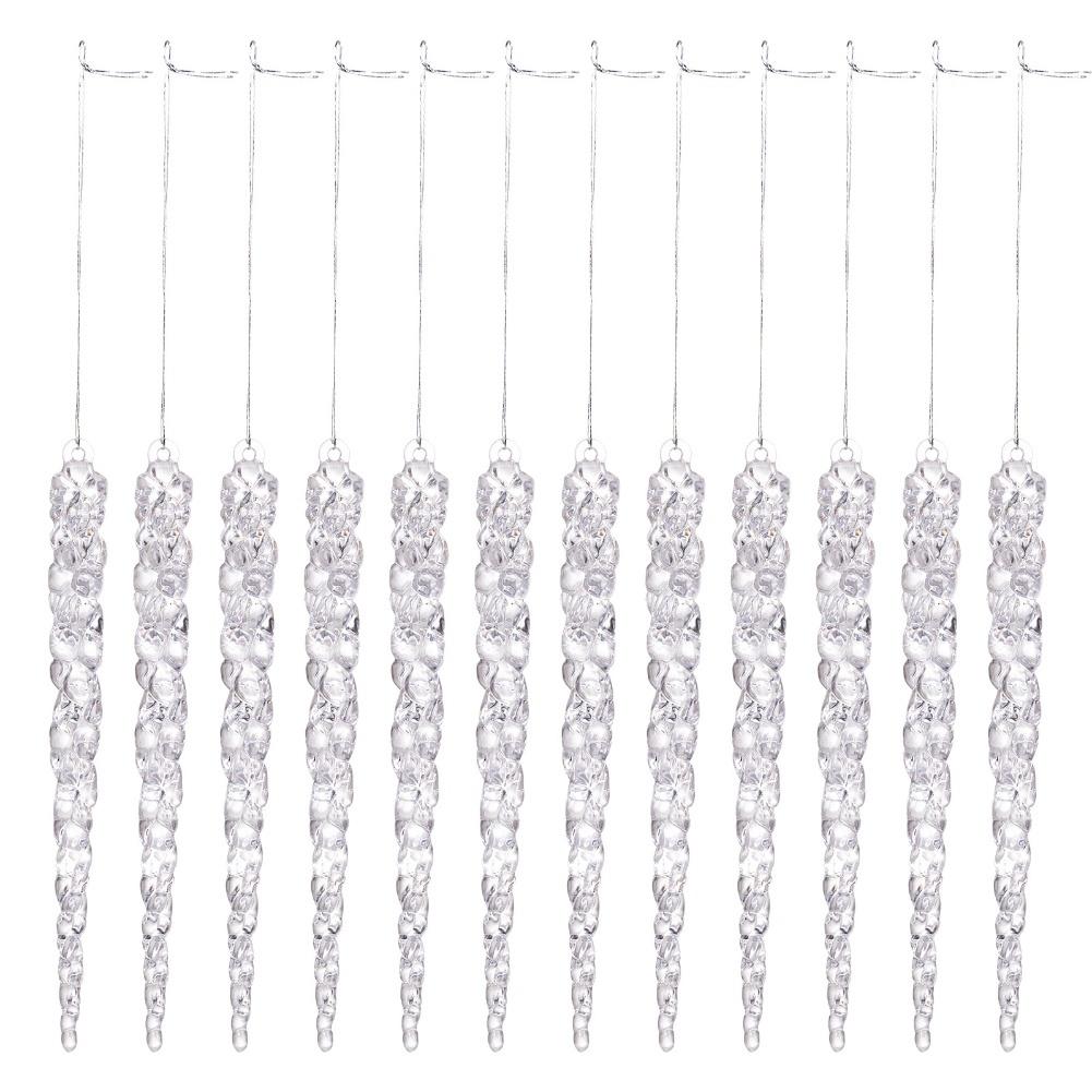 2436 Pieces Acrylic Hanging Icicles Drop Ornaments for Christmas Tree and Holiday Event Decor Featuring Lightweight Acrylic