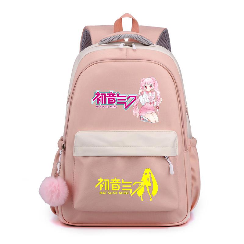 Anime Peripheral Hatsune Future School Bag Backpack Cartoon Backpack Candy Color Large Capacity Student School Bag Stationery