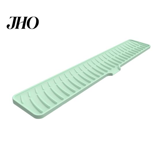 Raised Edge Dish Drainer Silicone Drain Pad Faucet Mat Anti-Slip Quick Drying Soap Food-grade Sink Spill-Proof Countertop Protector Kitchen