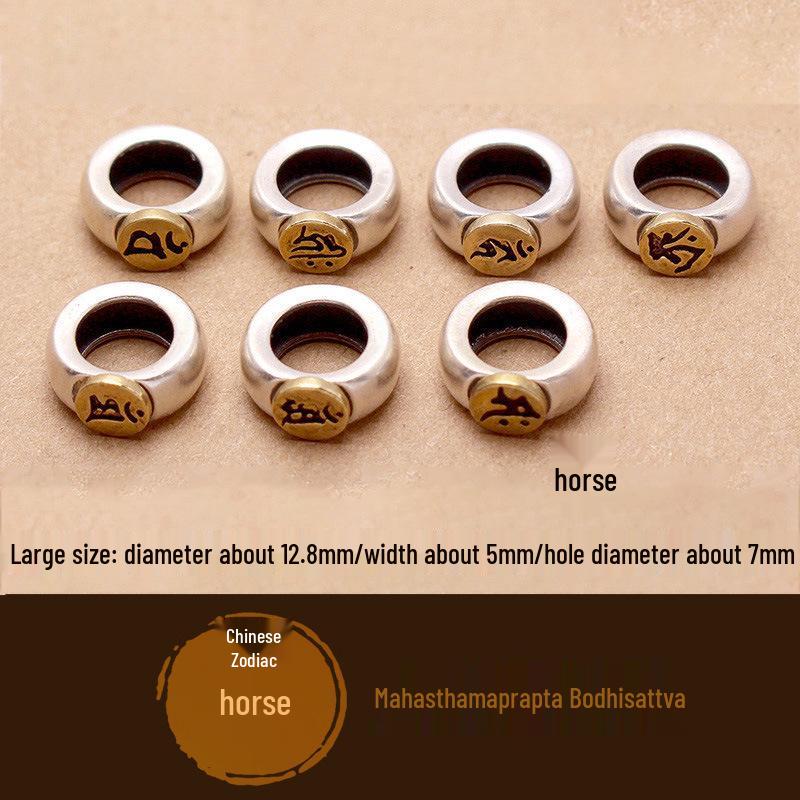 Twelve Zodiac Sanskrit Bracelet with Eight Guardian Deities Runes - Beaded Hand String Ornaments.