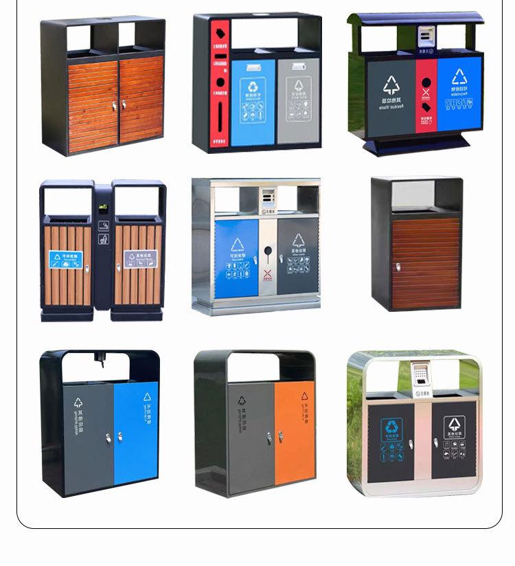 Large Stainless Steel Outdoor Trash Can for Parks and Municipal Areas