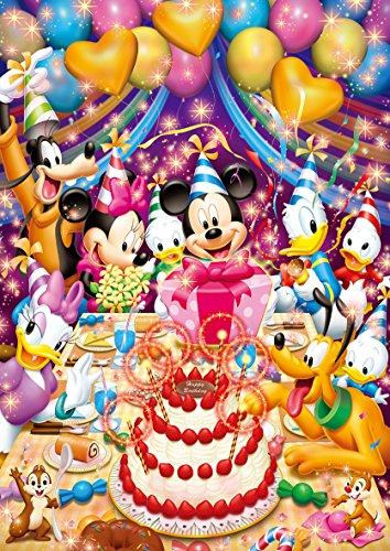 Tenyo (Made In Japan) 108-piece Hologram Jigsaw Puzzle: Disney Happy Birthday! (18.2 X 25.7 Cm) D-108-961. Includes Glue, Spatula, and Service Card