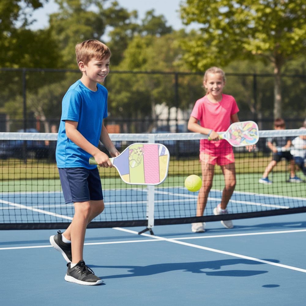 Portable Children's Pickleball Set Cartoon Children's Pickleball Rackets  Outdoor Sports