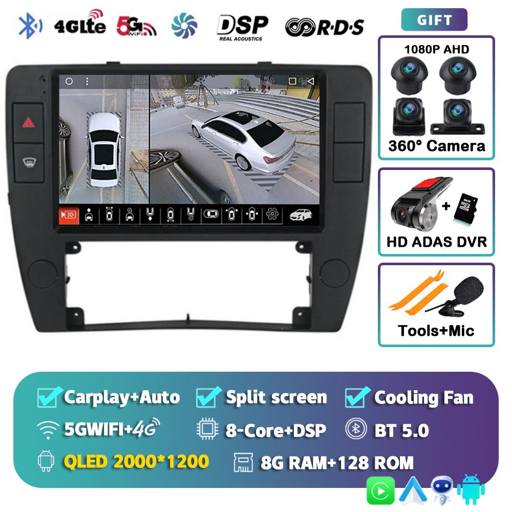 Android 14 Carplay Auto Car Radio For Volkswagen Passat B5 2000-2005 Multimedia Video Player GPS Stereo DSP Carplay No 2din DVD