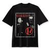 2025 Summer New Fashion Street Wear O Collar Millennial Clothing Female Black Top T-shirt Female Rock Band Print T-shirt