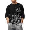 Men'S Round Neck Three-Quarters Sleeve Top Casual Fashion T-Shirt