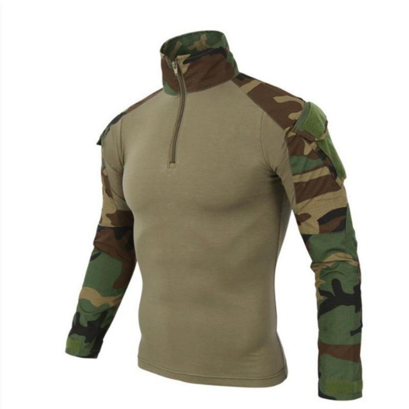 Outdoor Black Tactical Frog Suit for Male Military Fans Slim Quick-drying Long-sleeved Top as Training Uniform