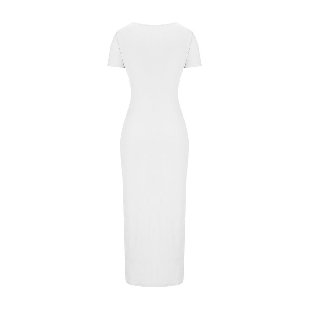 Womens Fashion Casual Maxi Dress Short Sleeve Elegant Irregular Party Dress