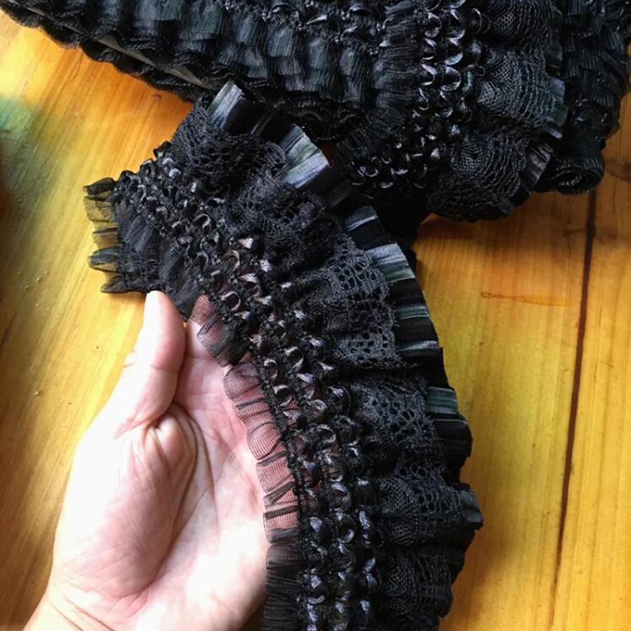 

1 ярд Белый Черный Двухслойное Эластичное Кружево Слоистая Лента Эластичная Оборка для Шитья Одежды чёрный