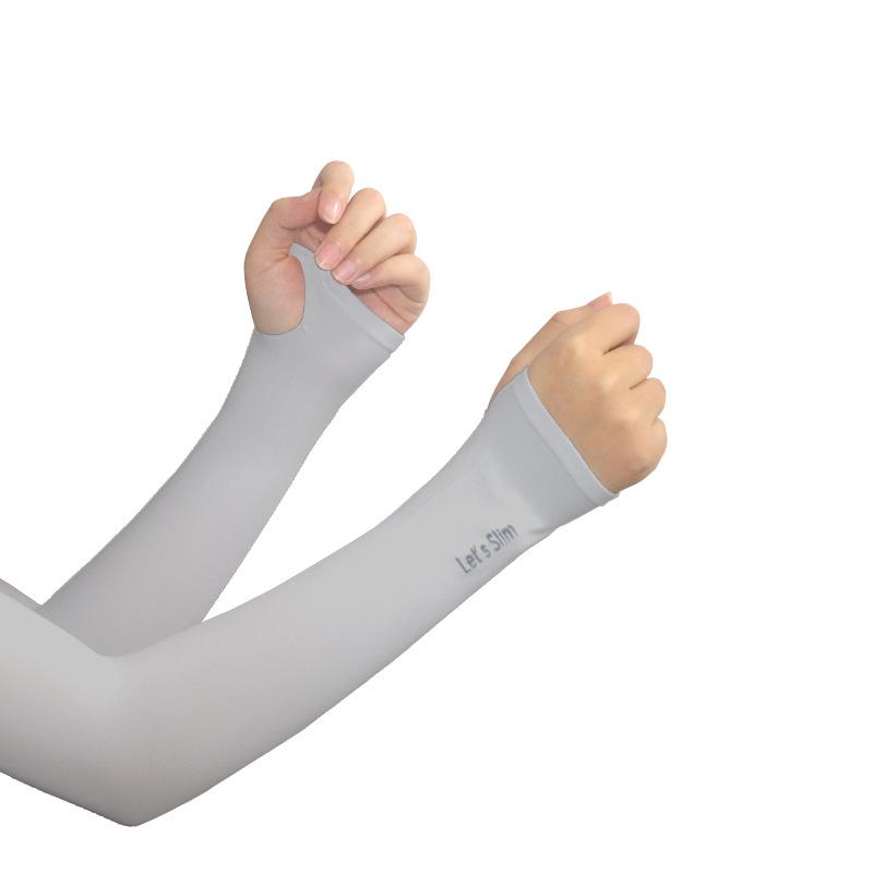 Custom UV Protection Ice Silk Arm Sleeves for Men & Women – Long, Solid Color, Summer Outdoor Wear