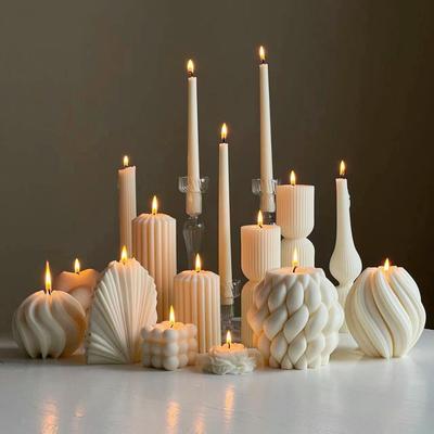 DIY proužkovaná válec silikonová forma na svíčku geometrický tvar květina silikonová forma na svíčku skořápka kulatá akrylová silikonová forma