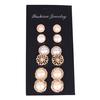 6Pairs/Set Rhinestone Crystal Pearl Earrings Ear Studs Earrings Elegant Jewelry