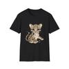 Ocelot Cute Kawaii Illustrated Black Tee Nature Animal Graphic T-Shirt
