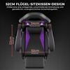 Gaming Chair Ergonomic Gaming Chair with Lumbar Cushion and Headrest, Gamer Chair Height Adjustable, PC Chair for Adults Girls Boys, Black-Violet