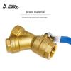 Genuine AMEIKO Brass Filter Ball Valve with Female Thread for Water & Air Conditioning - Manual Valve, 4/6 Points, 1 Inch.